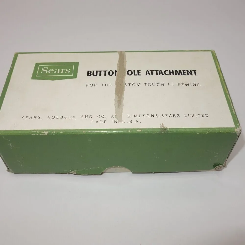Vintage Antique Sears Automatic Buttonhole Attachment in Box for Sewing Machine
